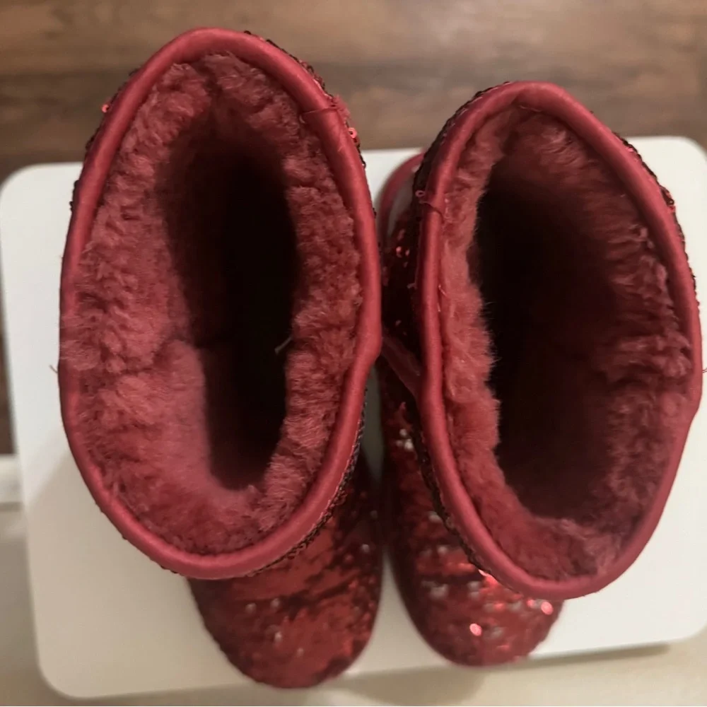 UGG Cranberry Sequin Boots Classic Short Size 8 - Picture 3 of 6